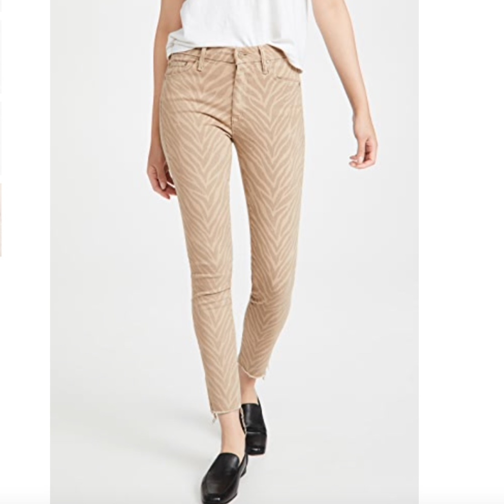 NEW MOTHER The Looker Ankle Fray Jeans, Sweet Stripes, 30